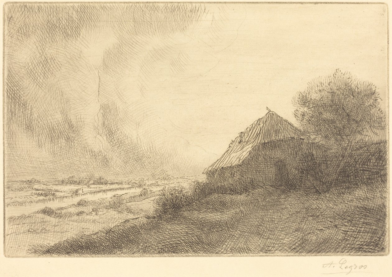 Hütte auf einem Hügel von Alphonse Legros