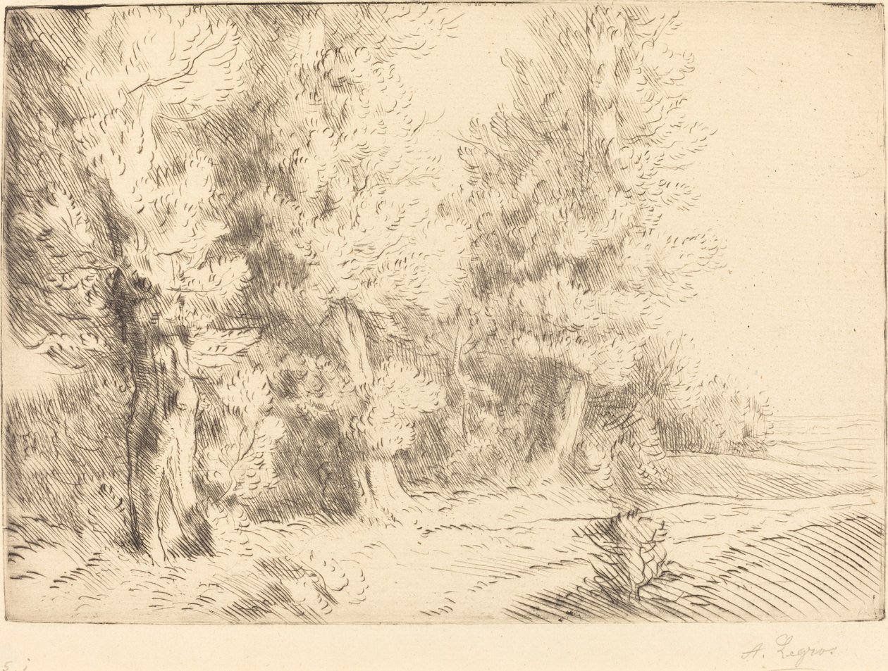 Im Wald von Fontainebleau von Alphonse Legros