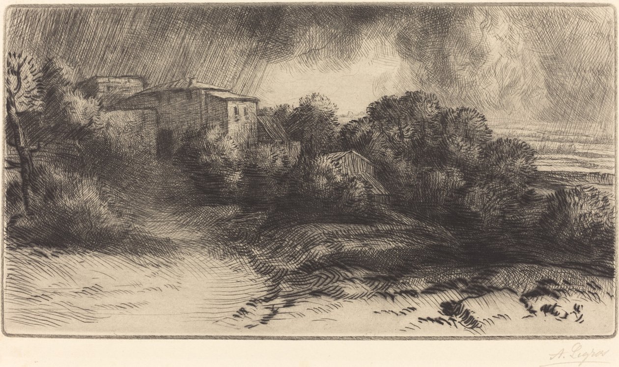 Der Bauernhof von Brieux (Gewittereffekt) von Alphonse Legros