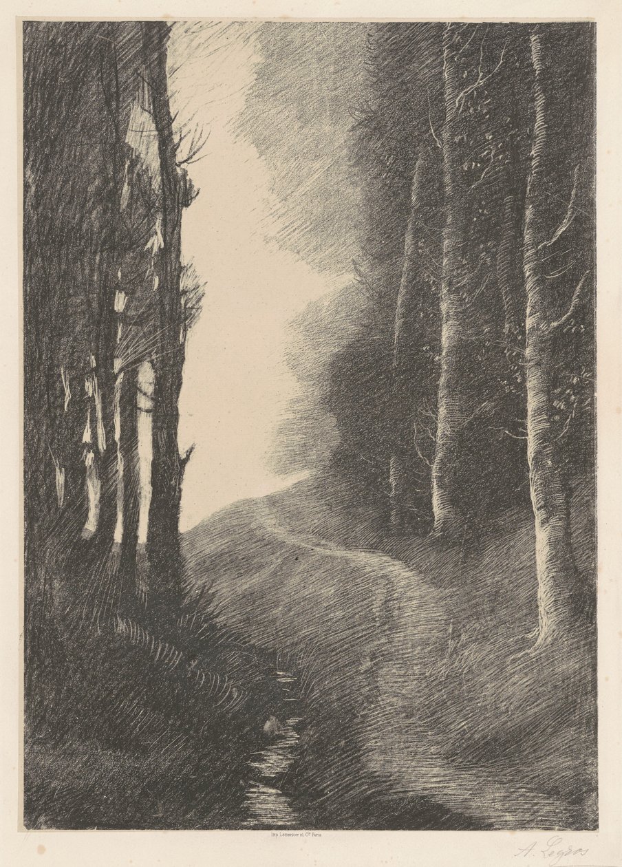 Landschaft mit Birken von Alphonse Legros