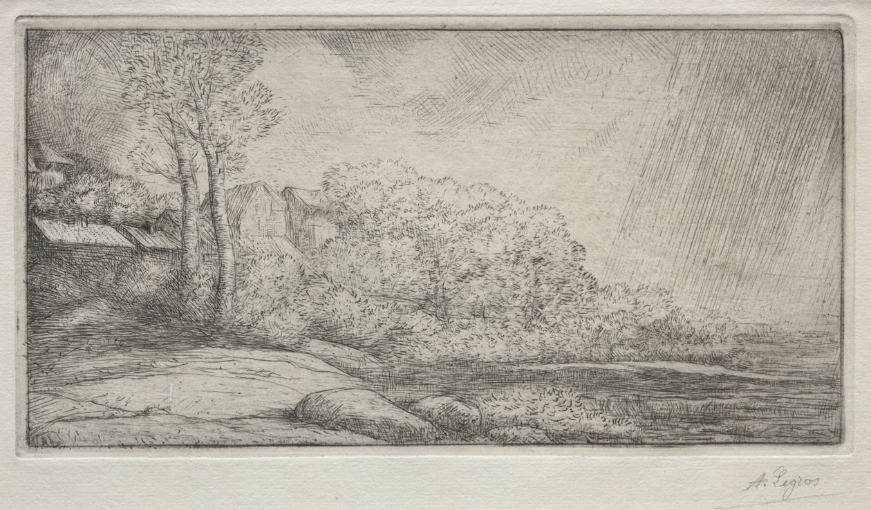 Landschaft mit zwei Bäumen von Alphonse Legros