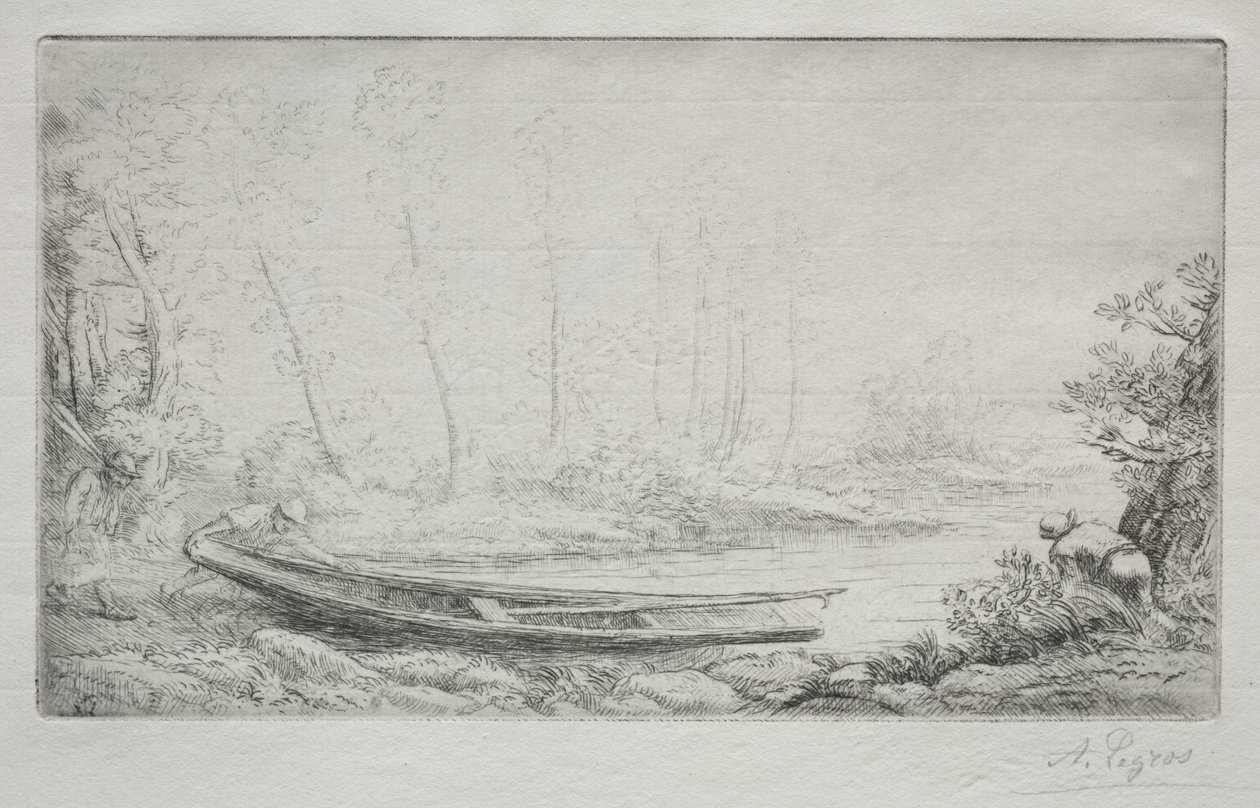 Le Départ pour le pêche, dans les brumes von Alphonse Legros