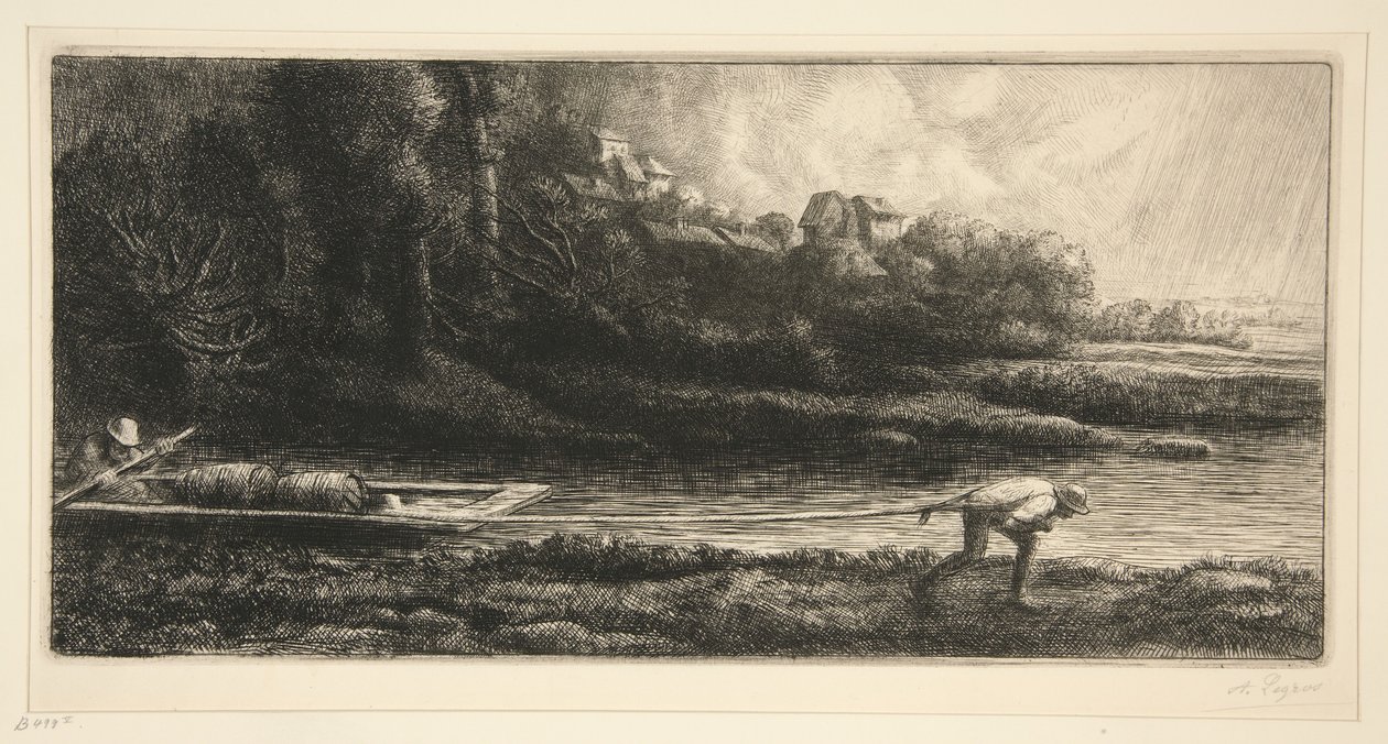 Landschaft im Boot von Alphonse Legros