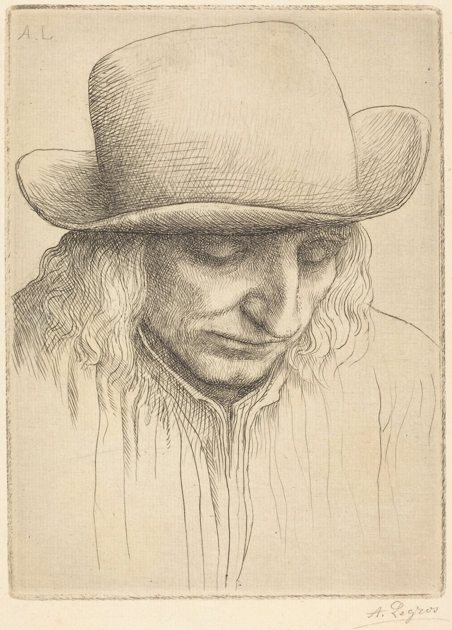 Bauer mit rundem Hut von Alphonse Legros