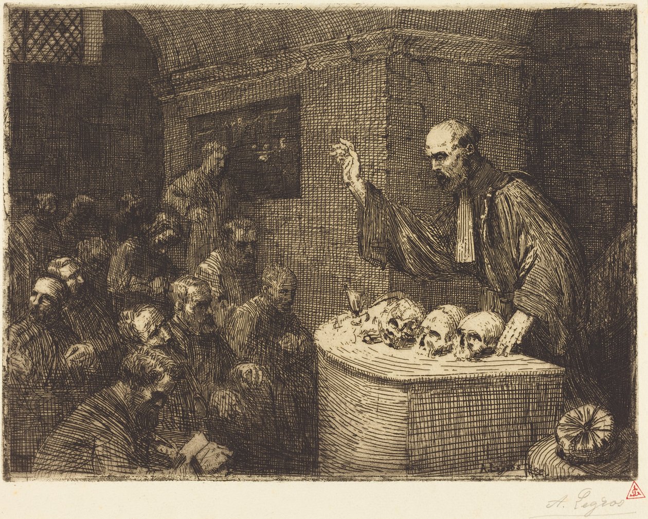 Phrenologiekurs, 2. Platte von Alphonse Legros