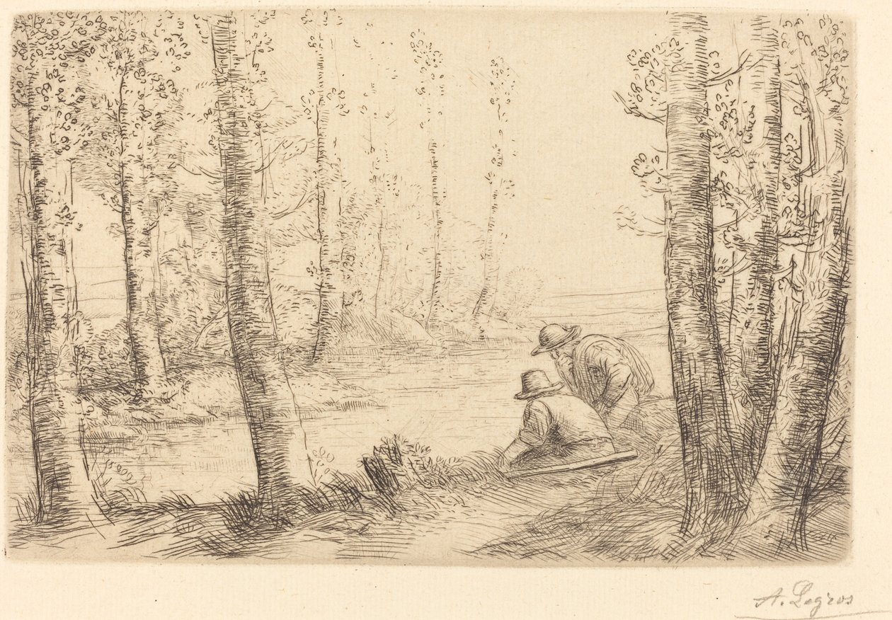 Ruhe entlang der Flussufer Repos au bord de la rivière von Alphonse Legros