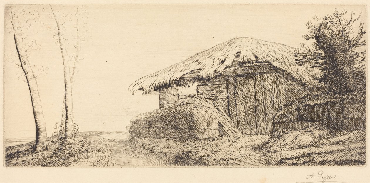Schäferhütte auf einem Hügel von Alphonse Legros