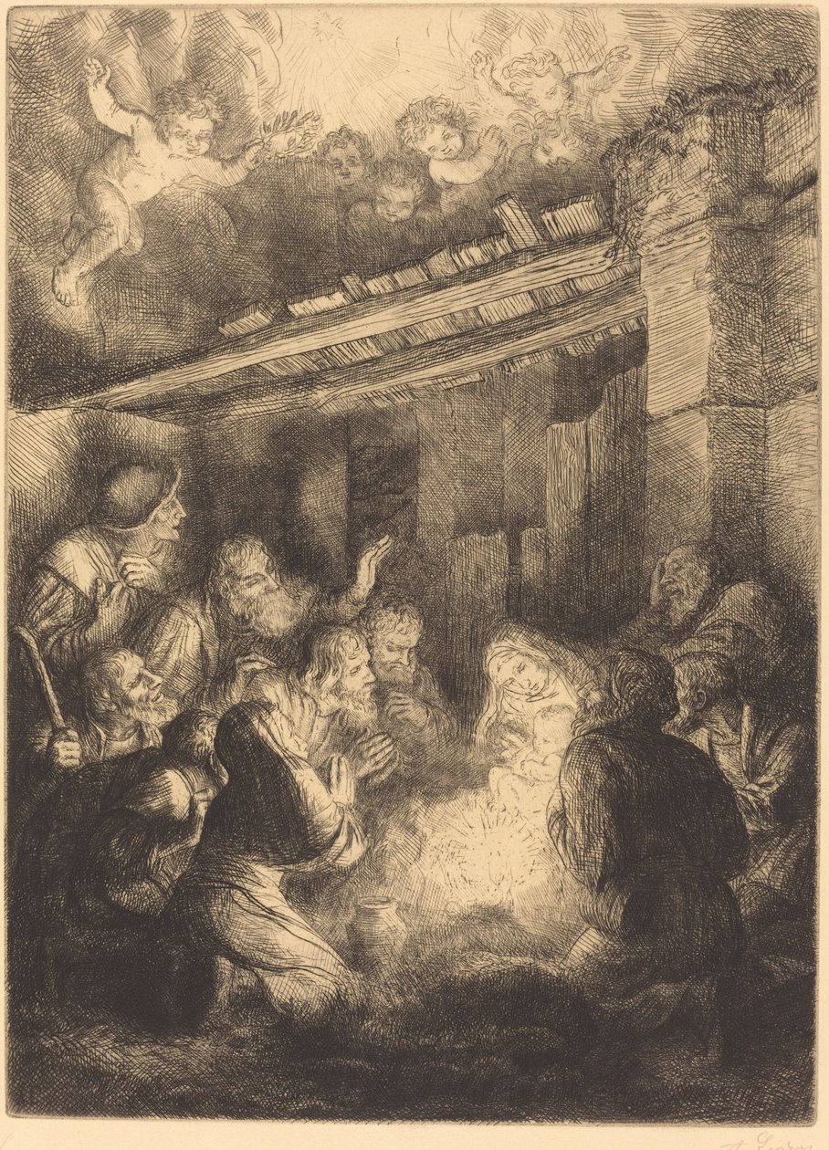 Die Anbetung der Hirten von Alphonse Legros