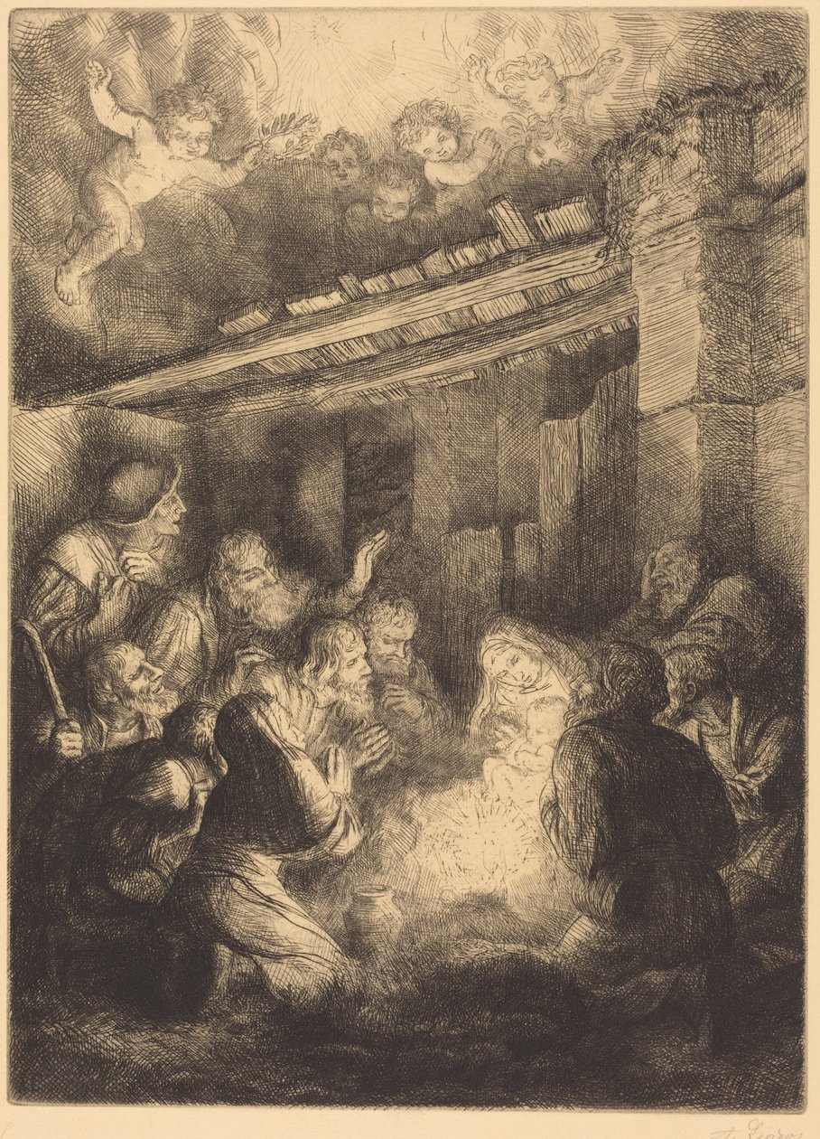 Die Anbetung der Hirten von Alphonse Legros