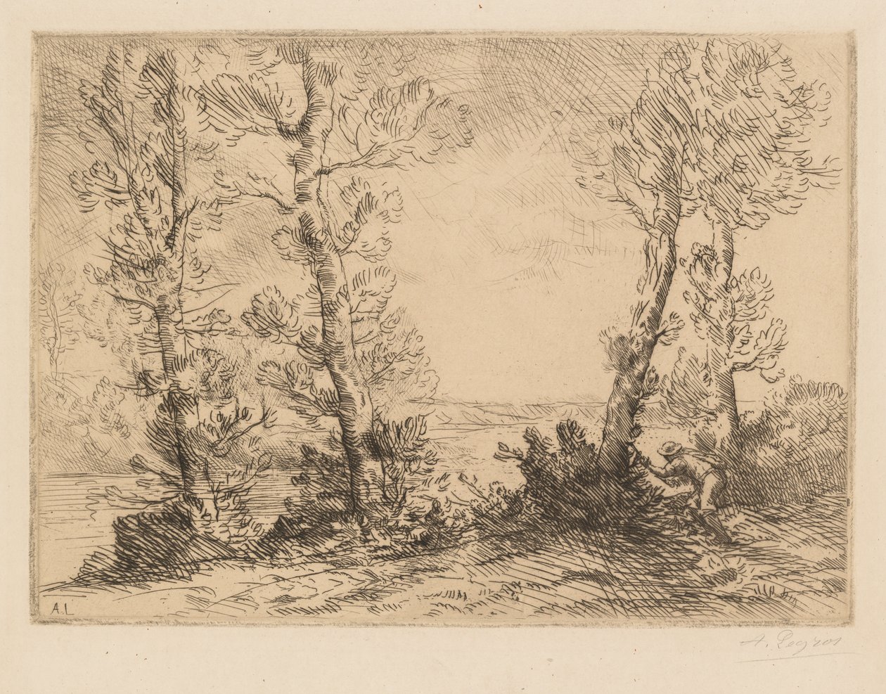 Der Lachsangler Le Pêcheur du Saumon, um 1880 von Alphonse Legros