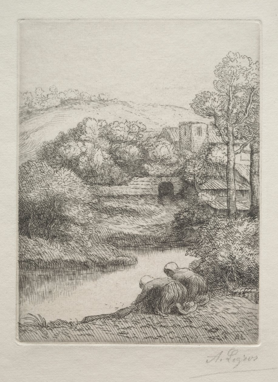 Der Waschplatz, genannt Die Wäscherinnen von Alphonse Legros