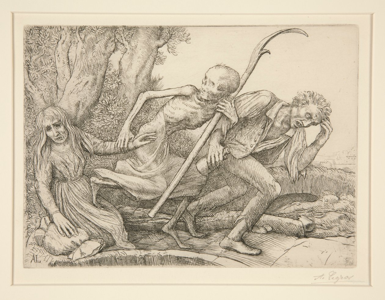 Triumph des Todes: Der Tod zieht mit sich von Alphonse Legros
