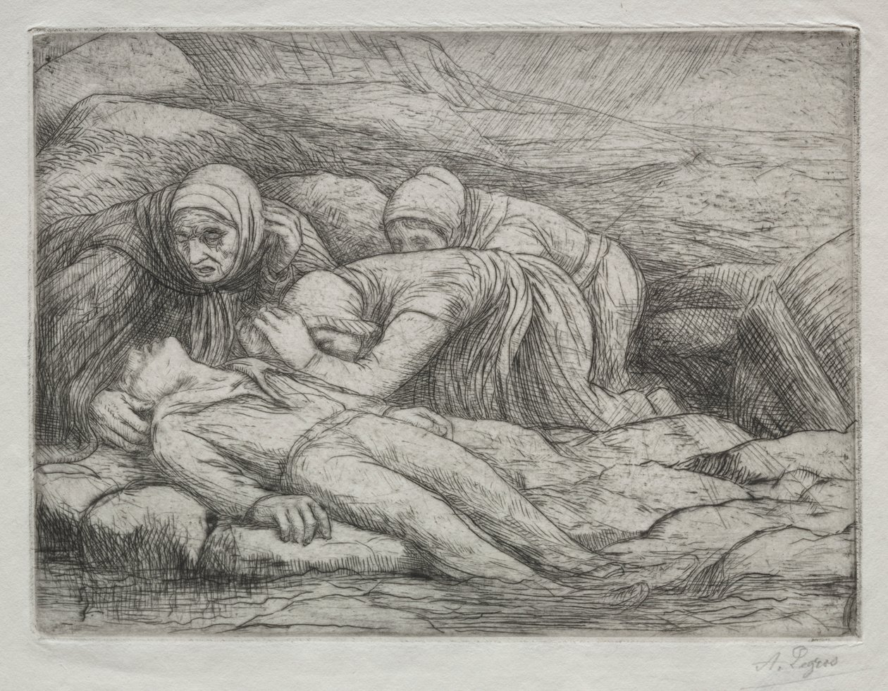 Triumph des Todes: Der Tod bei einer Seefahrerfamilie von Alphonse Legros