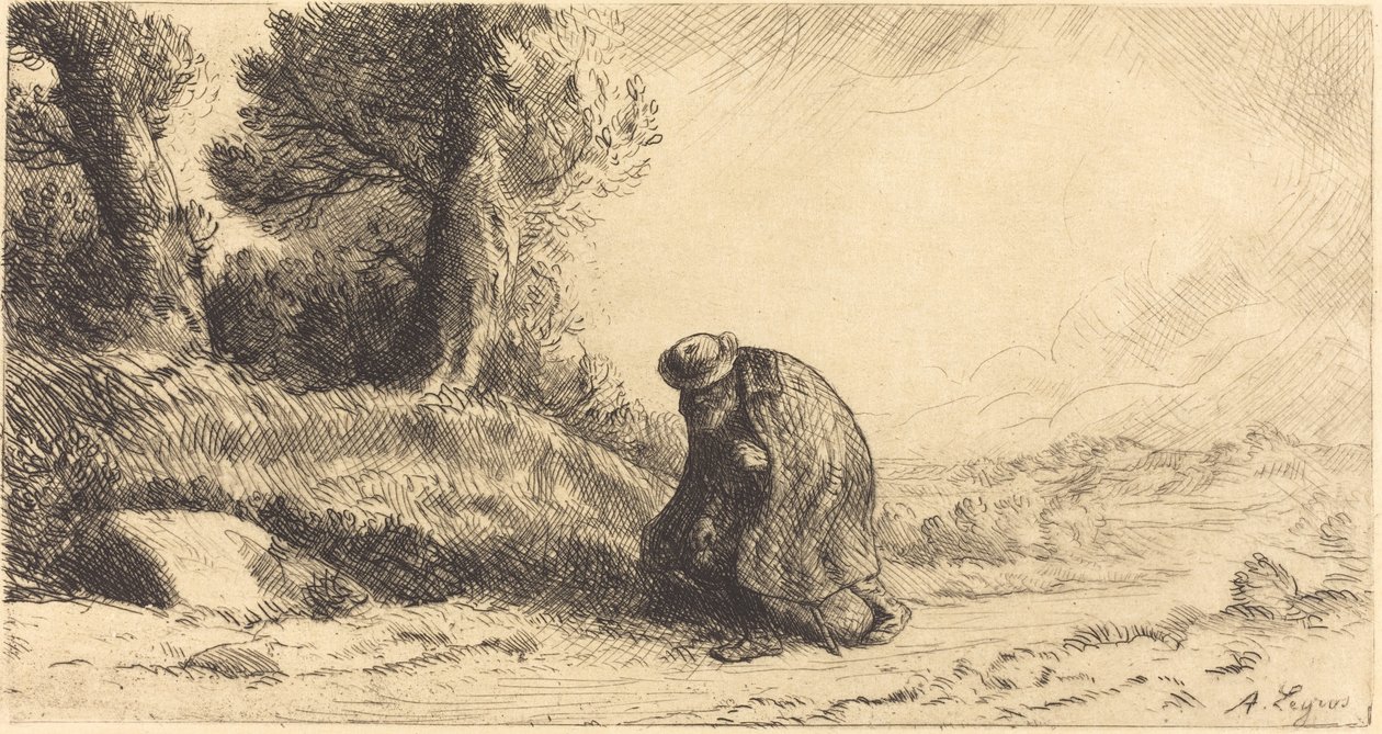 Vagabund, der eine Gasse entlangzieht von Alphonse Legros