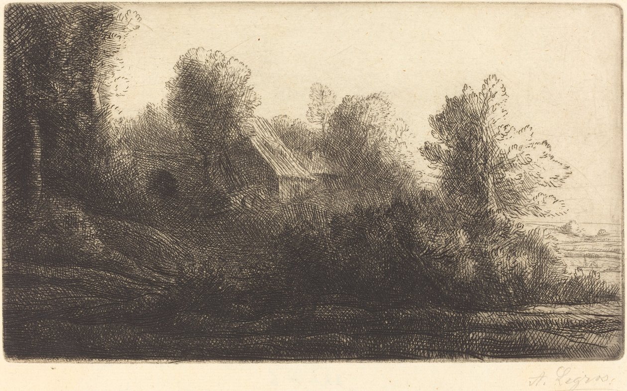 Ansicht eines Bauernhofs, 2. Platte La ferme de Bienheureux von Alphonse Legros