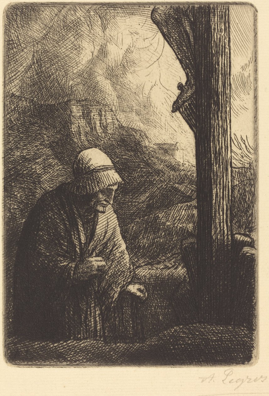 Frau am Fuß des Kreuzes (Femme au calvaire) von Alphonse Legros