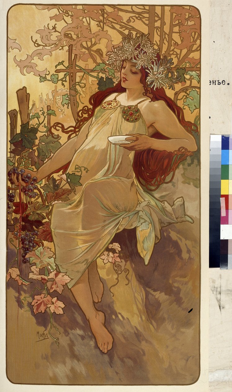 Der Herbst (Serie von Allegorien über die vier Jahreszeiten) von Alphonse Marie Mucha