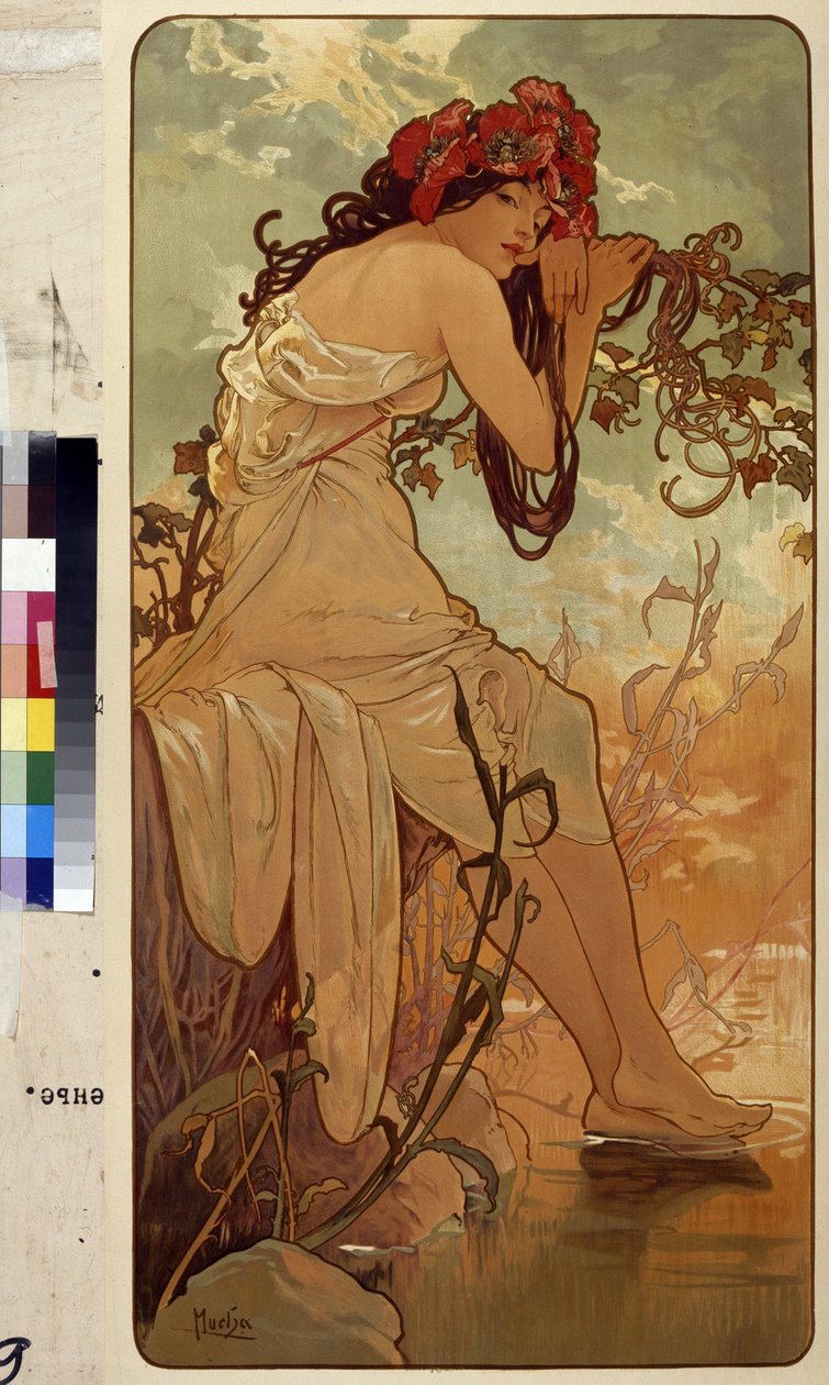 Der Sommer (Serie von Allegorien über die vier Jahreszeiten) von Alphonse Marie Mucha