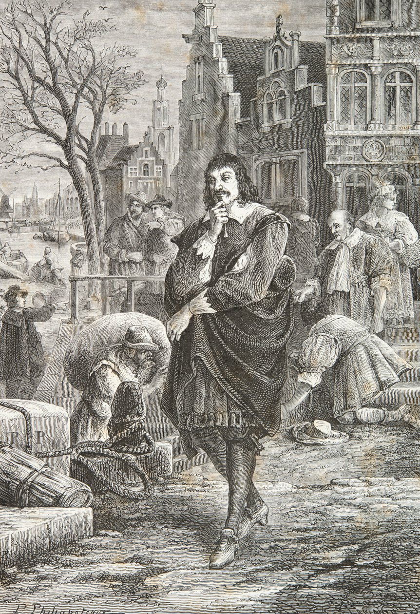Descartes spaziert in Amsterdam von Alphonse Marie de Neuville