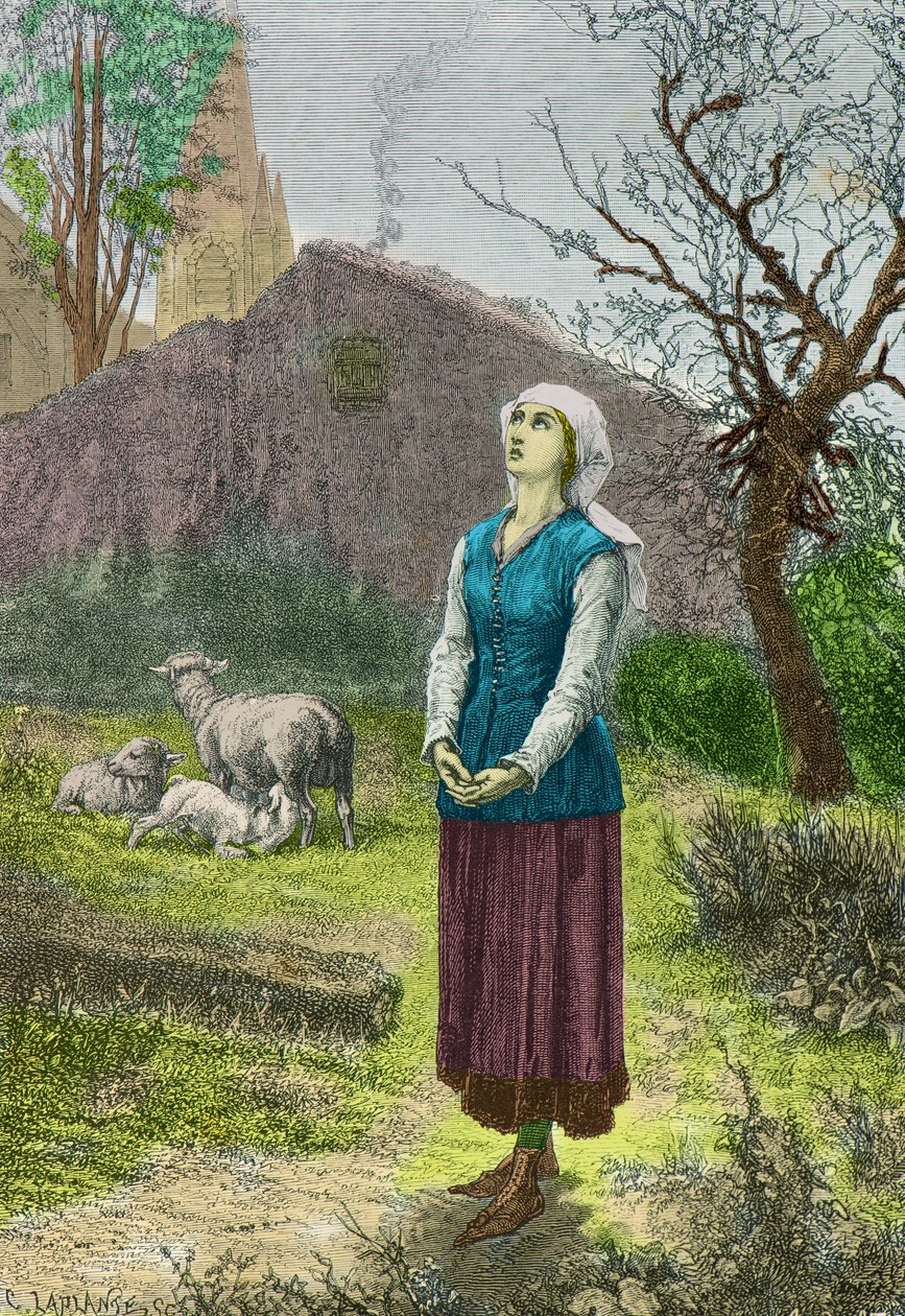 Johanna von Orléans hört die Stimmen, die sie auffordern, Frankreich in Domrémy zu befreien von Alphonse Marie de Neuville