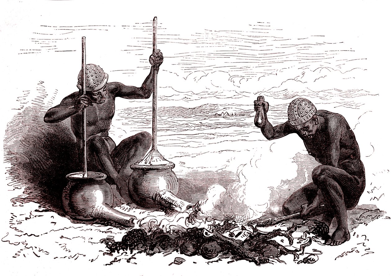 Einheimische Schmiede aus dem Latuka-Stamm, Südsudan von Alphonse Marie de Neuville