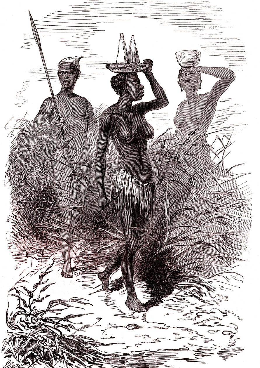 Einheimische des Nuer-Stammes, Oberes Niltal von Alphonse Marie de Neuville