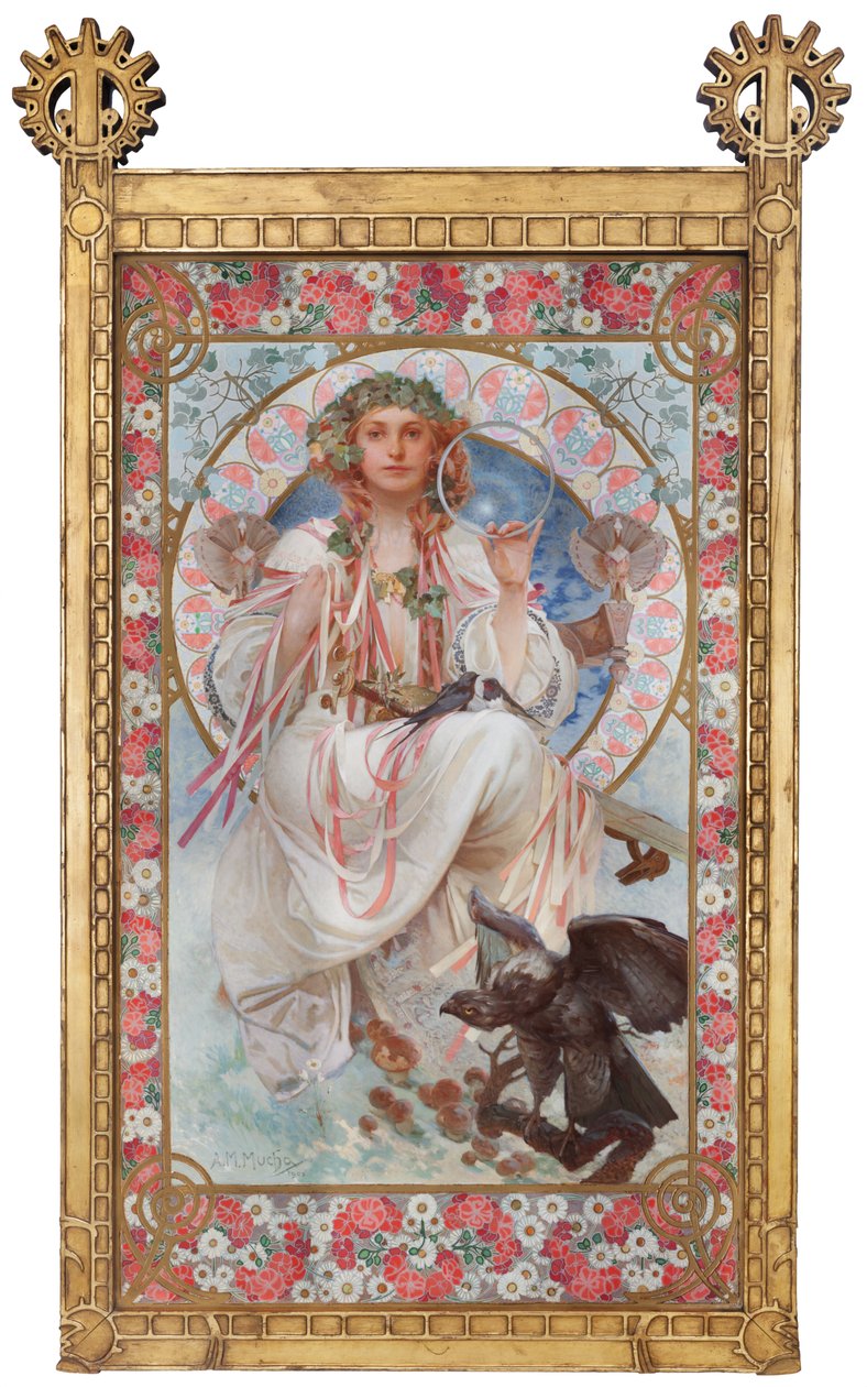 Porträt von Josephine Crane-Bradley als Slavia von Alphonse Mucha
