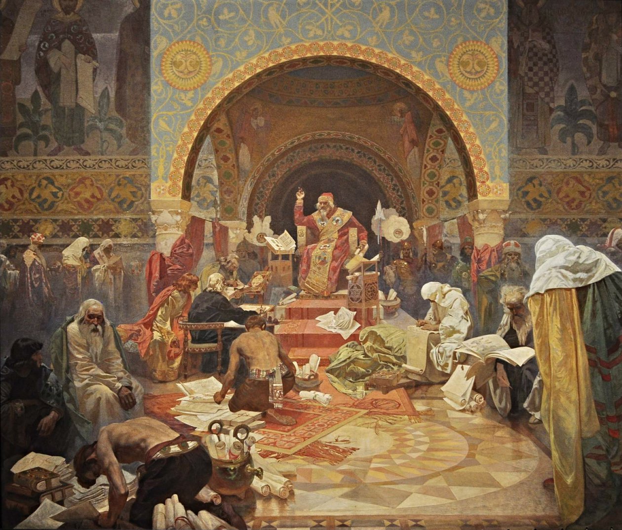 Der bulgarische Zar Simeon Der Zyklus Das Slawische Epos von Alphonse Mucha