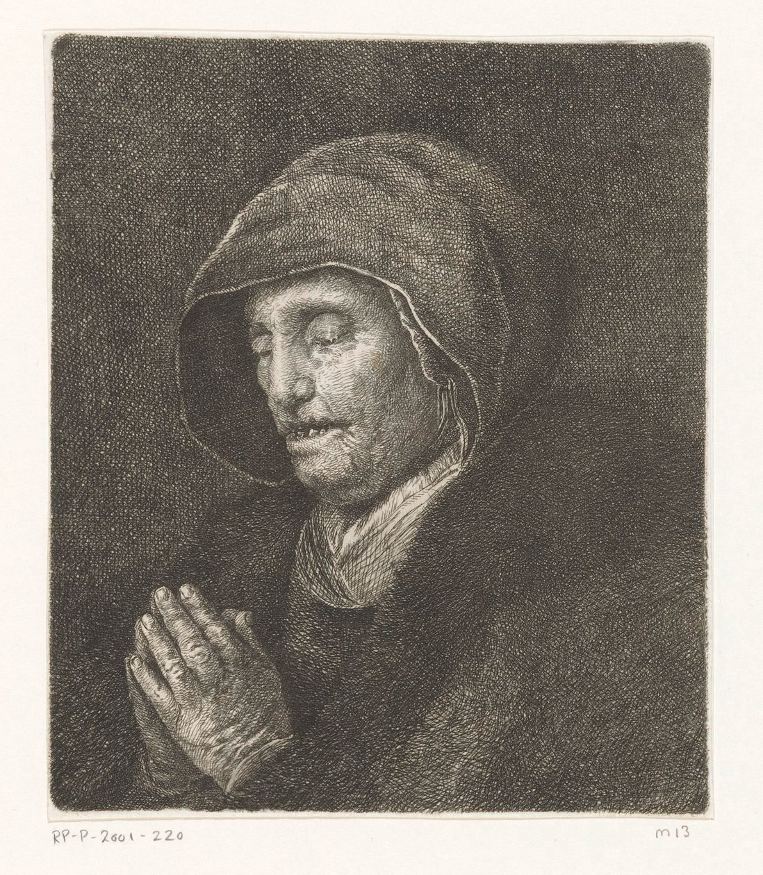 Betende alte Frau (Rembrandts Mutter) von Amalie Baader