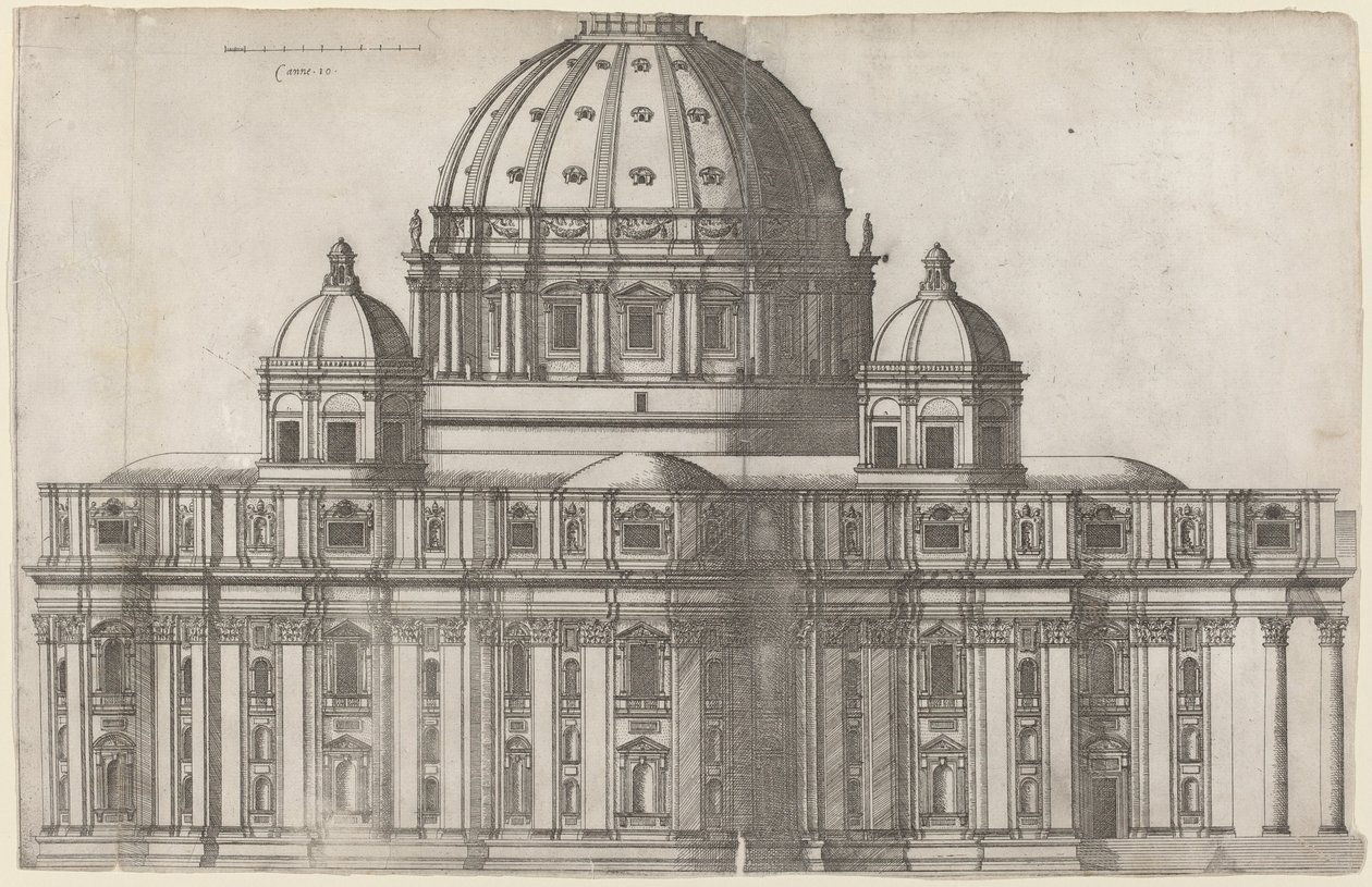 Längsansicht von Sankt Peter, Rom von Ambrogio Brambilla, after Michelangelo