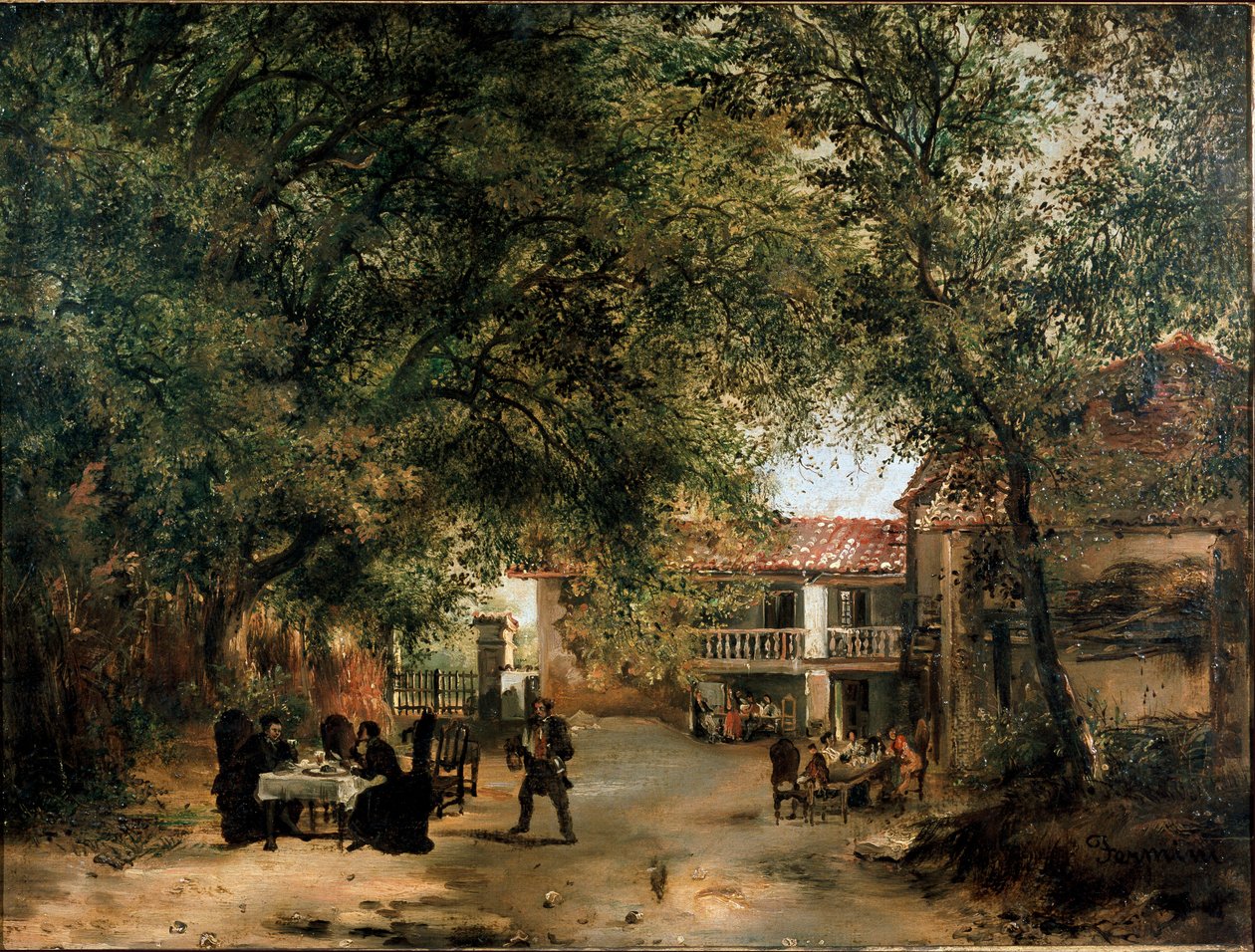 Blick auf das Gasthaus Cazzuola außerhalb des Vittoria-Tors, Mailand von Ambrogio Fermini