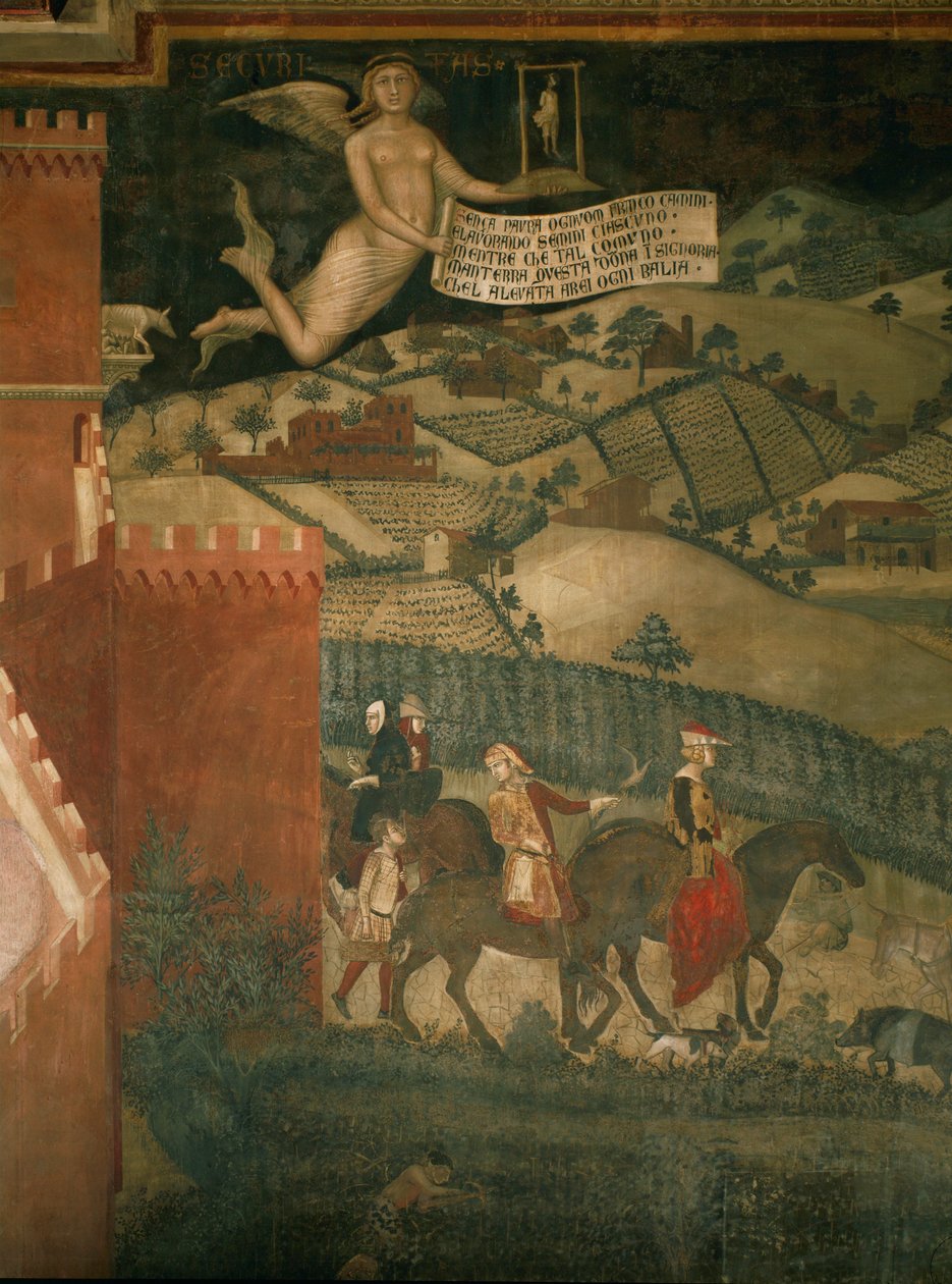 Eine Jagdgesellschaft von Ambrogio Lorenzetti