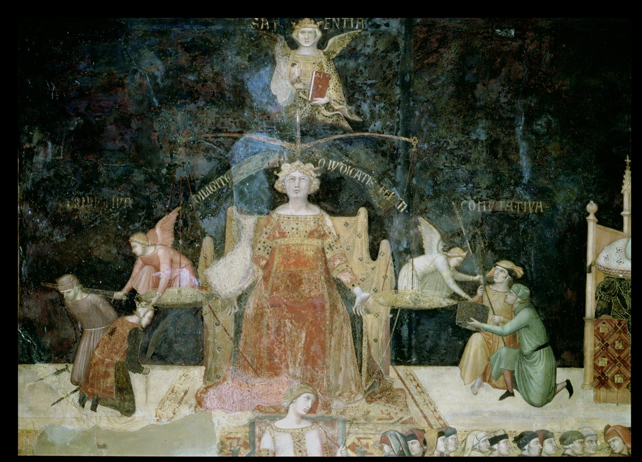 Allegorie der guten Regierung (Detail) von Ambrogio Lorenzetti