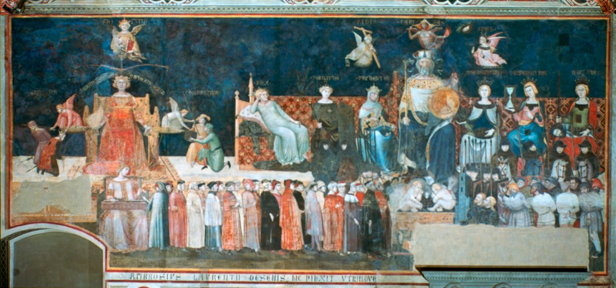 Allegorie der guten Regierung, 1338-1340 von Ambrogio Lorenzetti