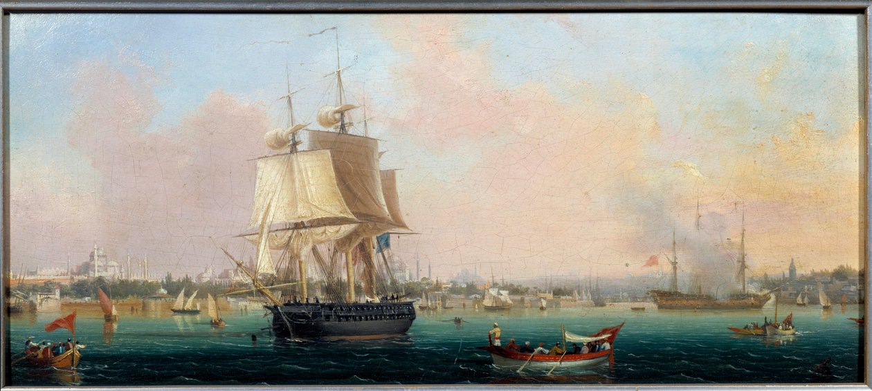 La Belle Choule Apparillant in Konstantinopel von Ambroise Louis Garneray