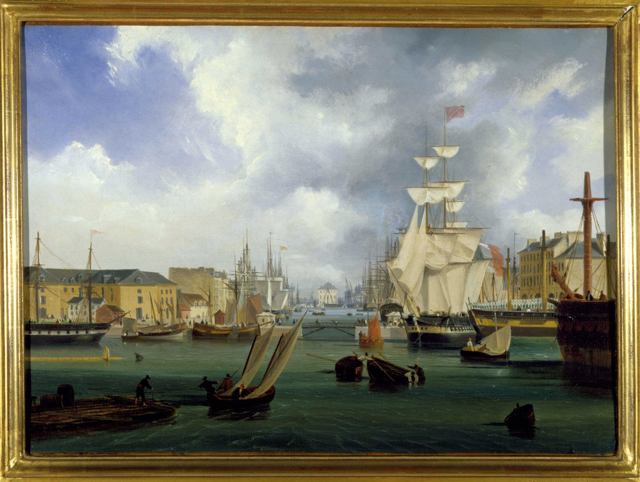 Der Hafen von Le Havre, das Große Becken, von Louis Garneray, ca. 1820 von Ambroise Louis Garneray