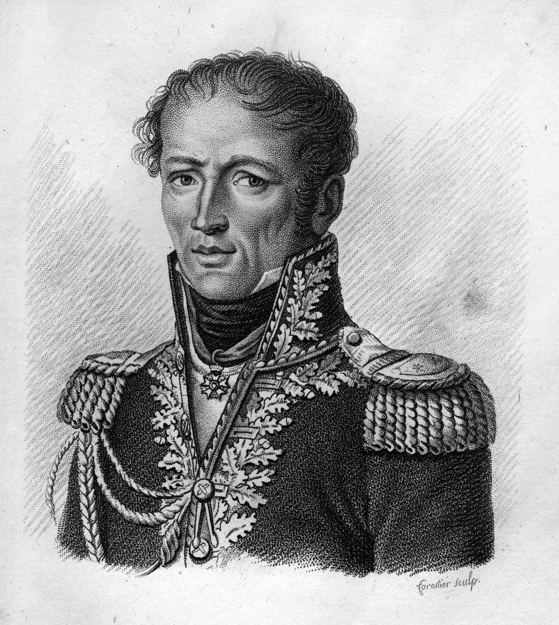 Antoine, Graf Drouot, französischer General (1774-1847) - in "Portraits des généraux français en suite les victoires et conquêtes des Français". Graviert von Ambroise Tardieu im Jahr 1818. Stella Sammlung. von Ambroise Tardieu