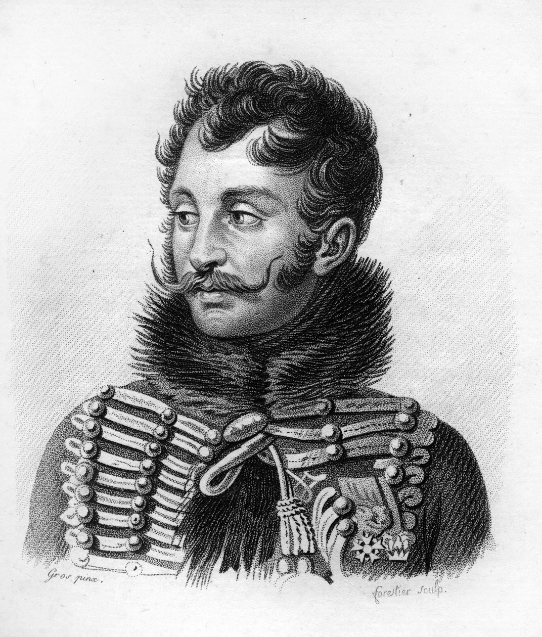 General Graf Antoine de Lasalle (1775-1809), in Wagram getötet. In „Portraits der französischen Generäle nach den Siegen und Eroberungen der Franzosen“. Graviert von Ambroise Tardieu im Jahr 1818. Stella Collection von Ambroise Tardieu