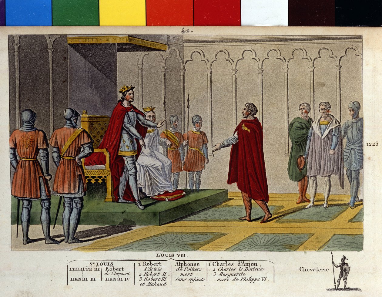 Ludwig VIII genannt „Der Löwe“ (1187 - 1226), Kapetinger-Dynastie, antwortet mit Stolz und Festigkeit auf einen Gesandten von König Heinrich III. Tatsächlich führte er Krieg gegen Heinrich III., der sich geweigert hatte, seiner Krönung beizuwohnen, als Her von Ambroise Tardieu