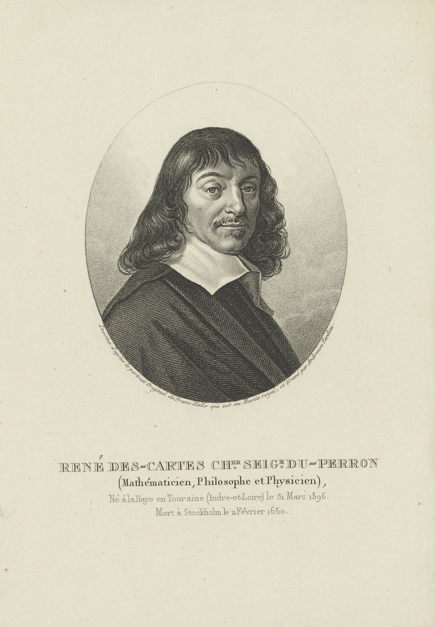Porträt des Philosophen René Descartes 1596-1650, ca. 1820 von Ambroise Tardieu