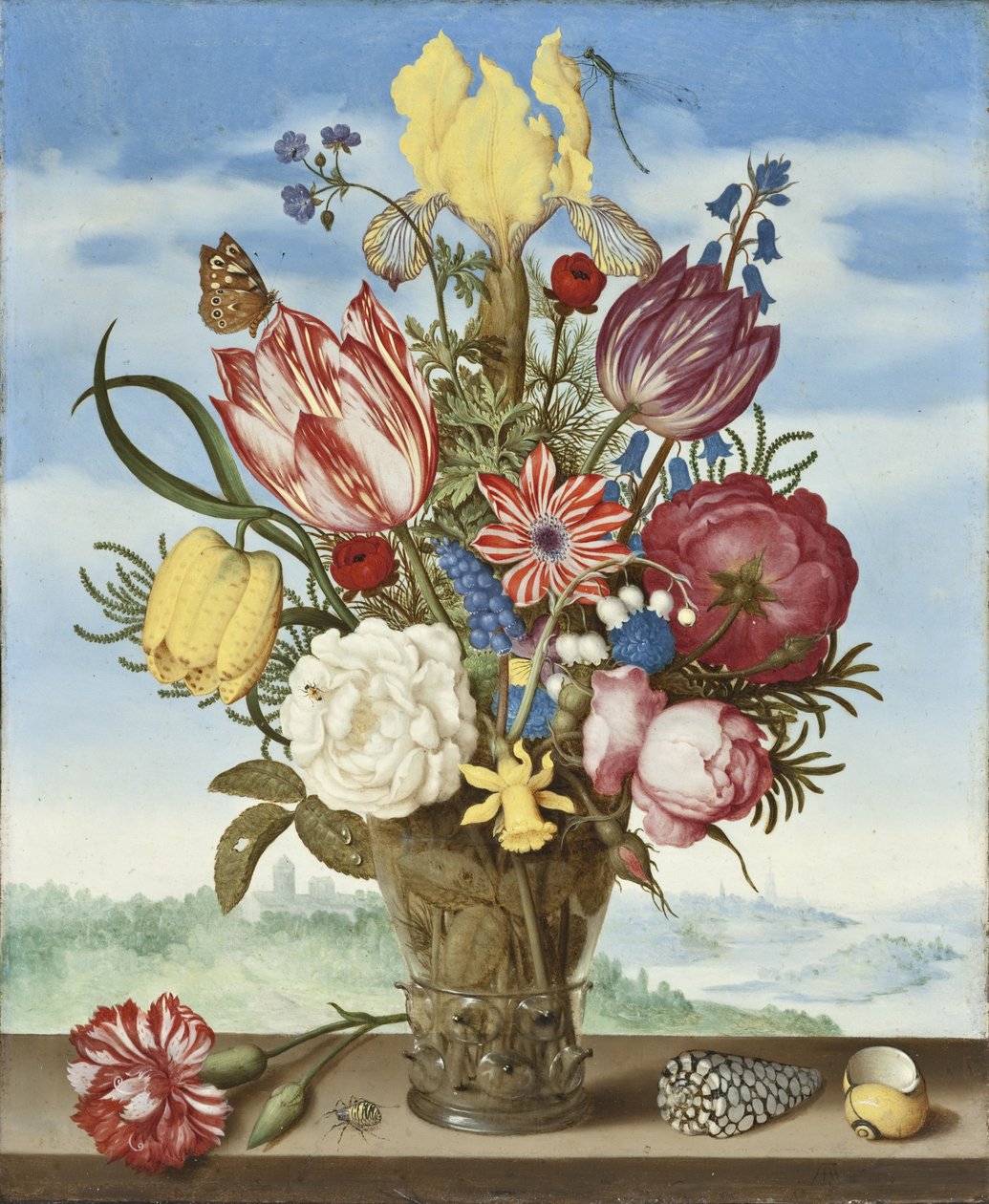 Blumenstrauß auf einem Sims von Ambrosius the Elder Bosschaert