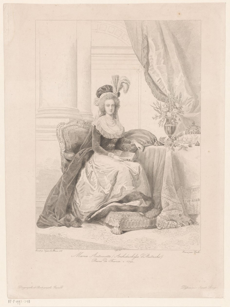 Porträt von Marie Antoinette, Königin von Frankreich von Amédée Félix Barthélemy Geille