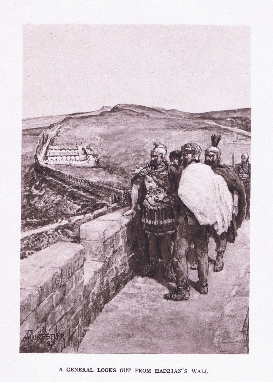 Ein General blickt über den Hadrianswall, Illustration aus Der römische Soldat, 1928 von Amedee Forestier
