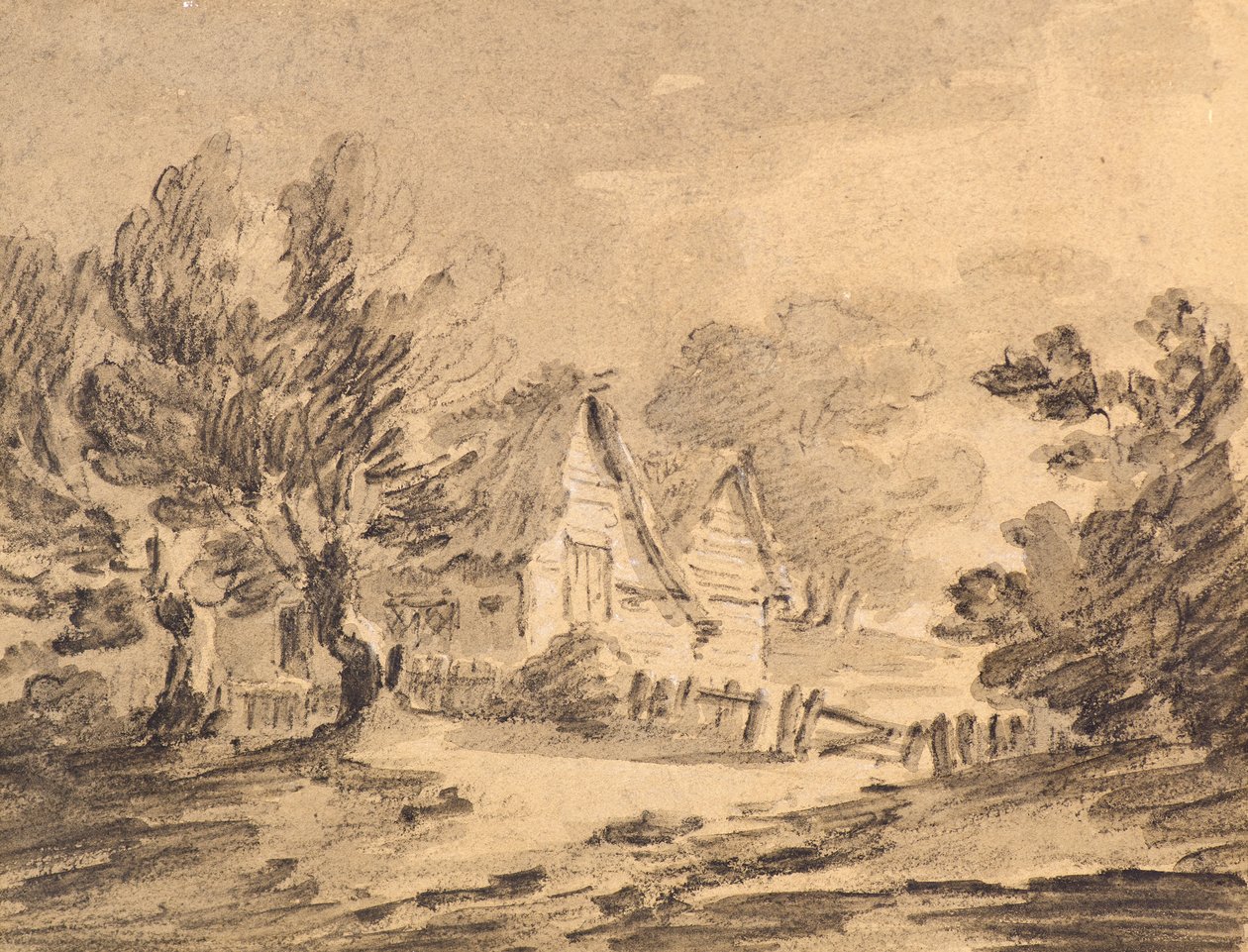 Hütte in einer Landschaft von Amelia Long
