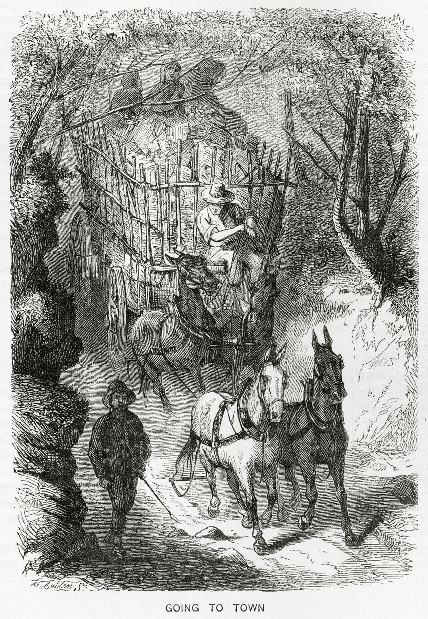 In die Stadt gehen, Illustration für eine Feature-Story, A Community of Outcasts, aus Appletons Journal von American School
