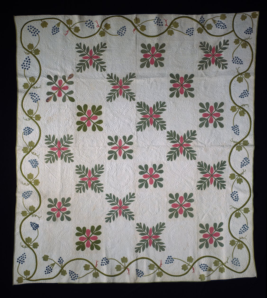 Oberflächenapplikationsquilt, ca. 1850-70 von American School