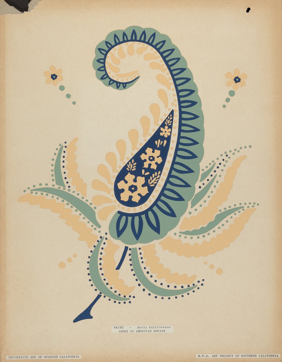 Früher kalifornischer Rock aus dem Portfolio "Dekorative Kunst des spanischen Kaliforniens" von American 20th Century