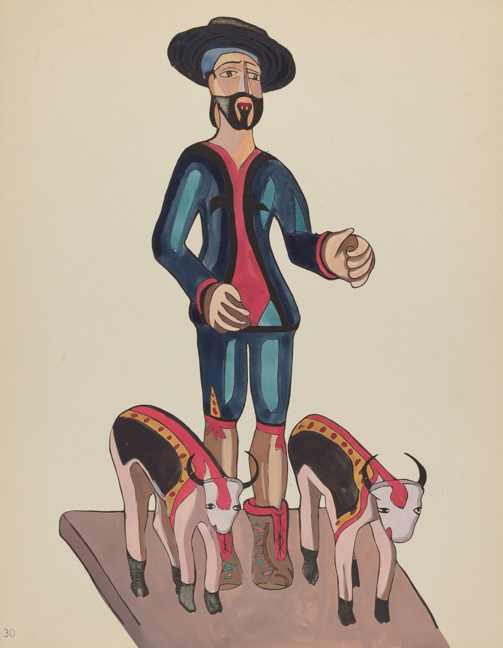 Tafel 30: Heiliger Isidor: Aus dem Portfolio "Spanische Kolonialdesigns von New Mexico" von American 20th Century