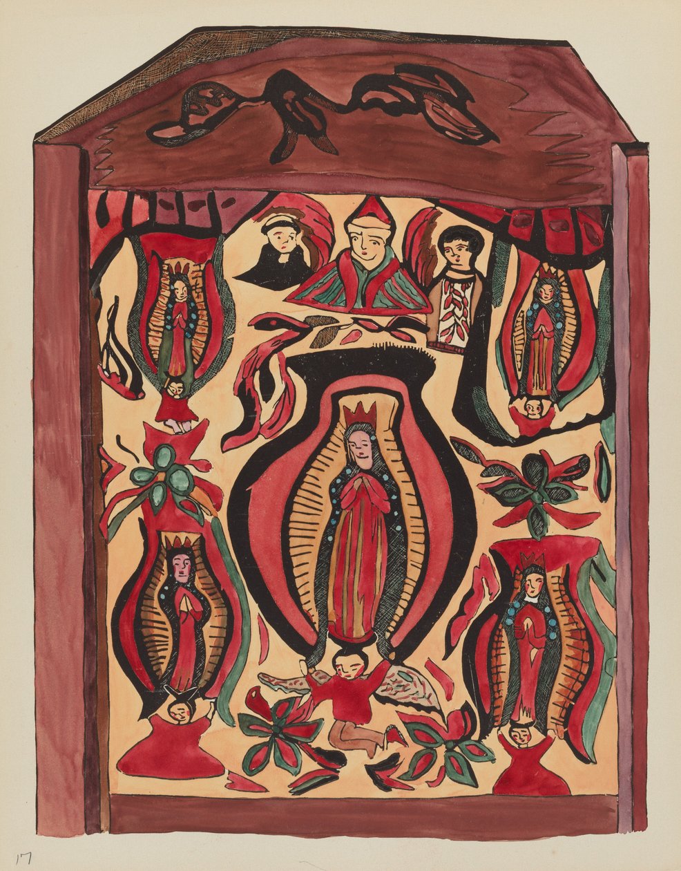 Tafel 32: Unsere Liebe Frau von Guadalupe: Aus dem Portfolio "Spanische Kolonialdesigns von New Mexico" von American 20th Century