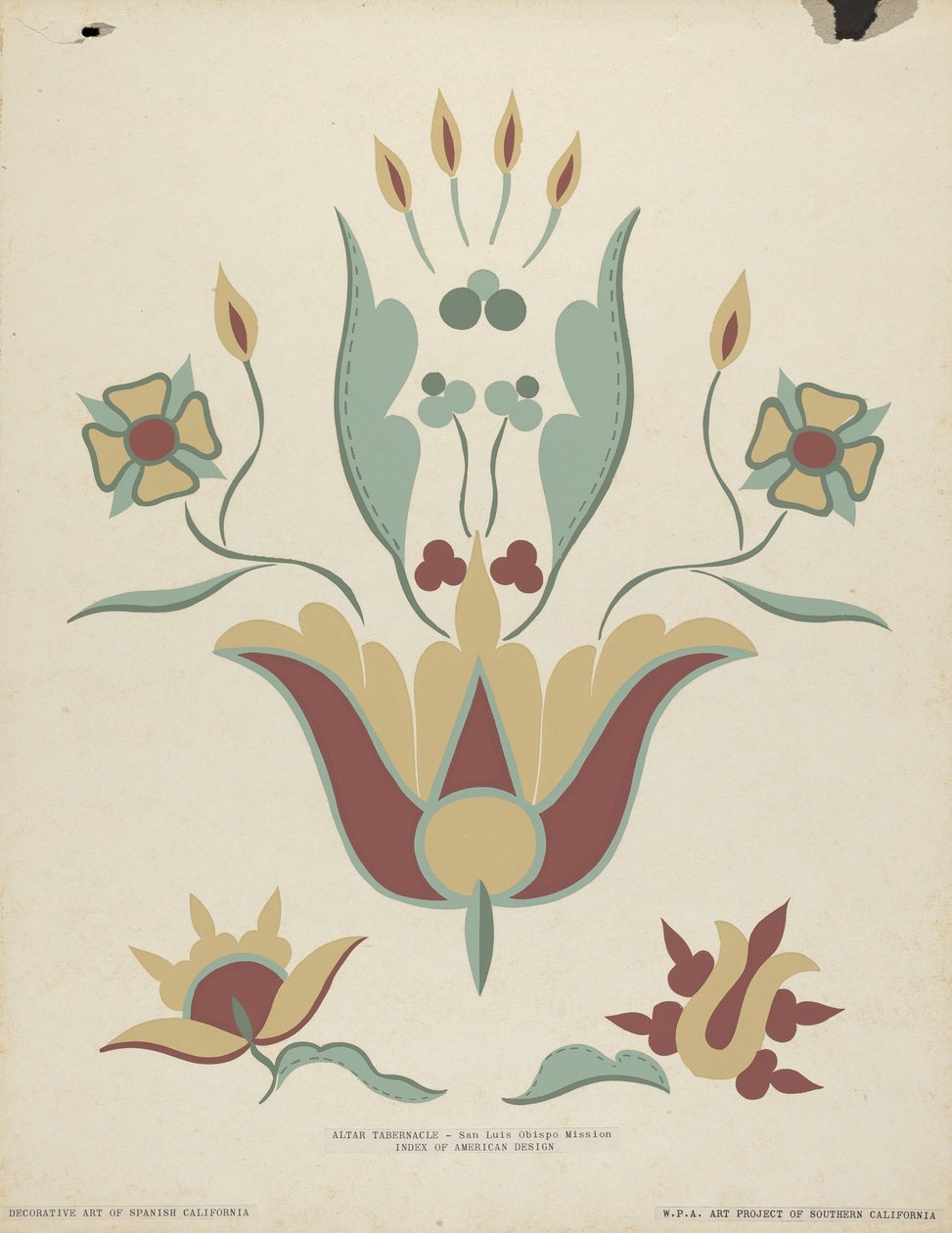 San Luis Obispo Missionsaltar-Tabernakel aus dem Portfolio "Dekorative Kunst des spanischen Kaliforniens" von American 20th Century